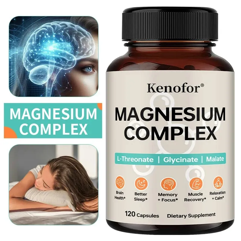 Supplément complexe de magnésium avec L-thréonine, glycine et malate pour soutenir la santé cérébrale, la mémoire, la concentration et le sommeil — image 1