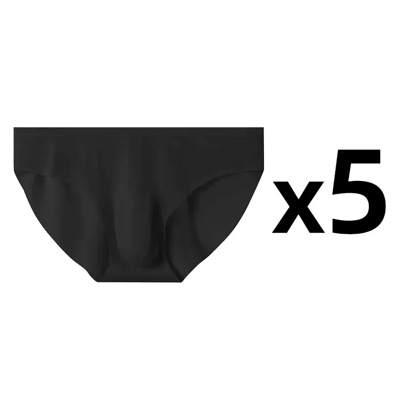 5 paia/lotto Mutandine ultrasottili da uomo Slip in seta di ghiaccio Estate Trasparente senza cuciture Slip intimo traspirante sexy ad asciugatura rapida