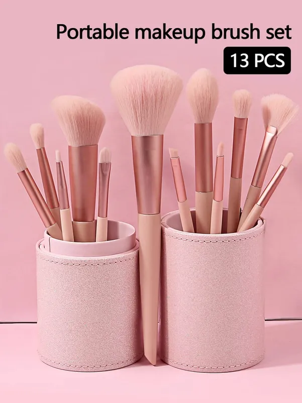 ใหม่ 13 ชิ้น/เซ็ตในถังแปรงแต่งหน้าแปรงแต่งหน้า Foundation Blush Contour อายแชโดว์ Brow Lashes เครื่องสำอางค์แปรงเครื่องมือความงาม — image 8
