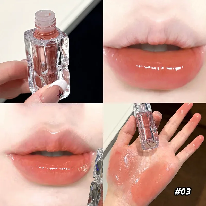 Brillant à lèvres miroir aqueux, hydratant durable, facile à porter, vernis à lèvres en verre d'eau, teinte rouge Sexy, cosmétiques — image 5