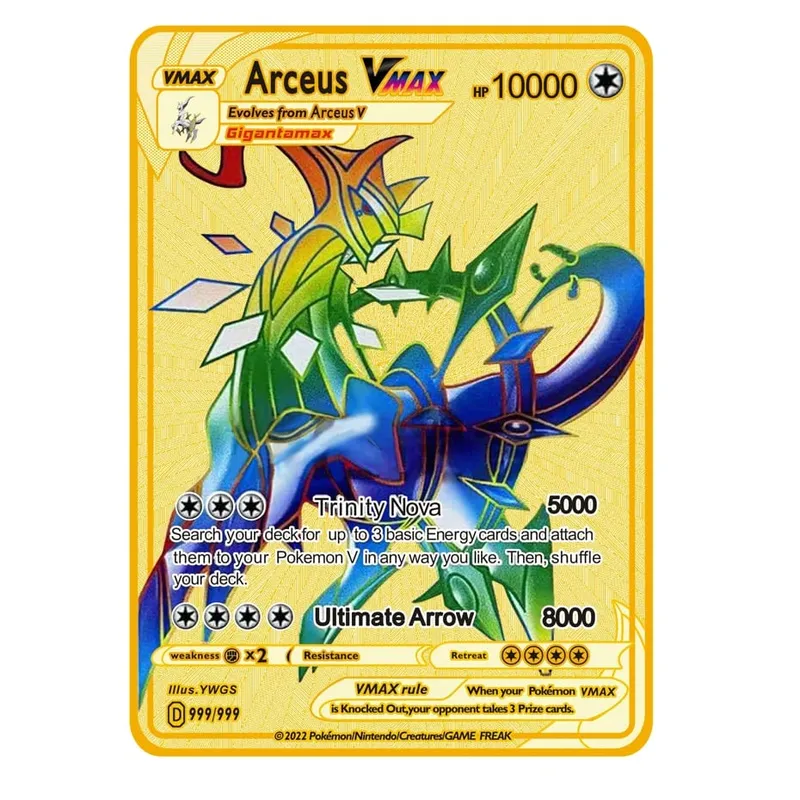 2026 ใหม่ Pokemon การ์ดโลหะ 10000 คะแนน Arceus Charizard Super Card Golden ภาษาอังกฤษ Mewtwo Vmax GX EX อะนิเมะคอลเลกชันการ์ดของขวัญ — image 15