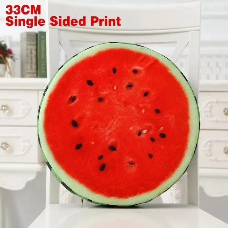 Creative Round Fruit Pillow Fruit Slice Print Simulation Throw Pillow Stuffed Inner Plush Fabric Plush Pillow Office Rest — image 17