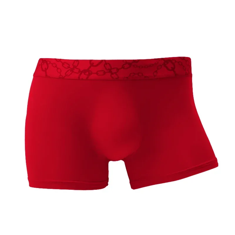 Modale Herrenunterwäsche aus Eisseide, 3D-Form, Boxershorts im unteren Schritt, ultradünne Boxershorts für den Sommer, atmungsaktive Unterhose, Kopf