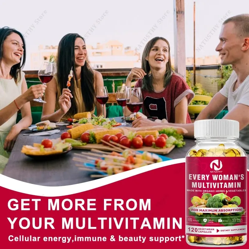 Daily Women's Multivitamin - Super Vitamins (A B C D E K) + Iron + Zinc + Organic Non-GMO Ingredients - Women's Multivitamin — image 3
