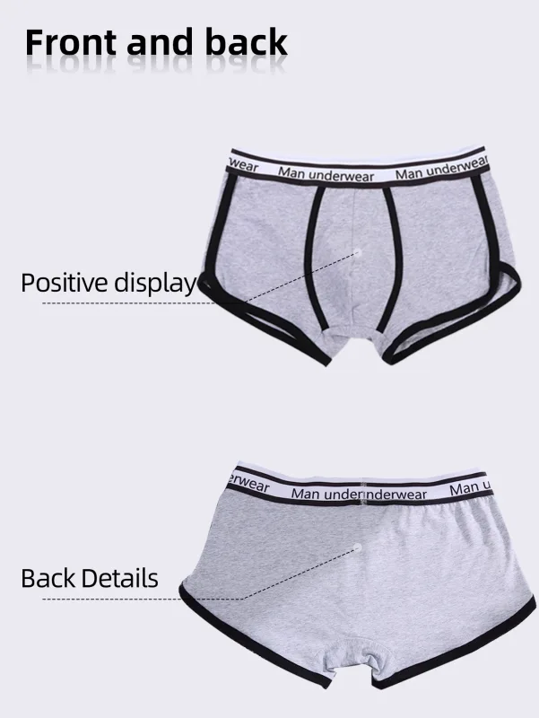1/4 adet erkek iç çamaşırı boksörler pamuk külot nefes düz Boxershorts erkek orta bel külot Trend erkek şort Homme şort — image 6