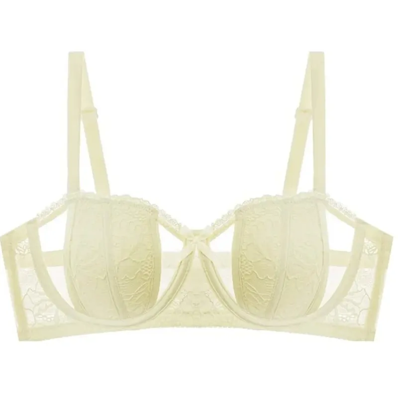 Big Bust Minimizer BH Set 32‑38 AB Tunn Spets Mjuk Bygel Anti-Sagging Axelbandslös Valfri Sexig Bysthållare Damunderkläder Kit