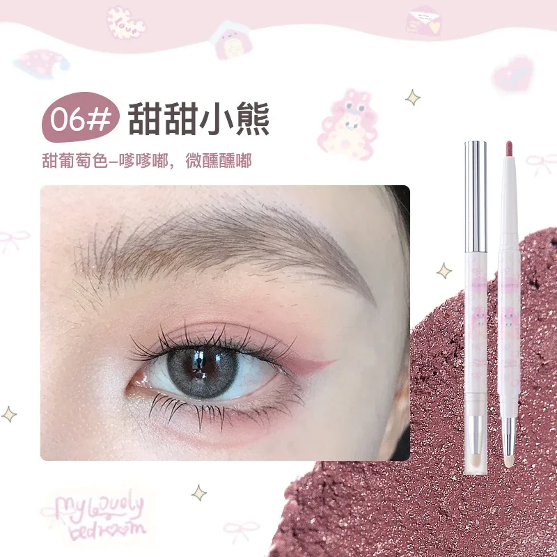 Eyeliner Jel Kalem Çift Kafa İpekböceği Farı Göz Farı Kalem Seti Kadınlar için Su Hattı Su Geçirmez Bulaşmaya Dayanıklı — image 4