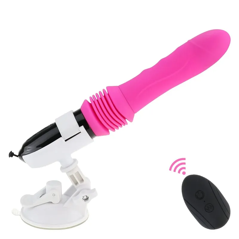 Trådlös fjärrkontroll, teleskopisk kanonmaskin, utdragbar, utdragbar, vibration, massage, orgasm, onani, en, sexleksak, för vuxna