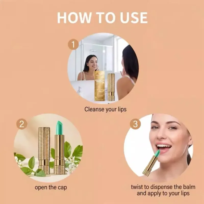 Batom que muda de cor à prova d'água, bálsamo labial natural, suave, maquiagem labial, textura leve, nutritivo, hidratante, cuidados com a pele — image 5