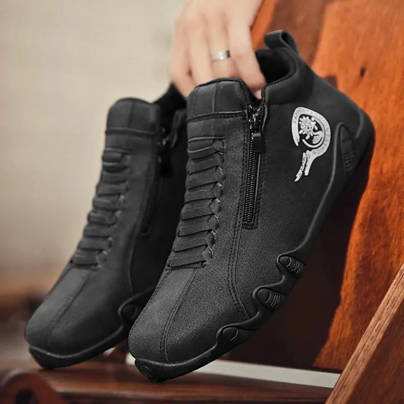 Scarpe casual da uomo Stivaletti corti con cerniera laterale Fondo piatto versatile Scarpe da uomo alla moda alla moda adatte per gli sport all'aria aperta — image 7