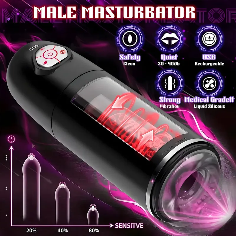 Masturbador automático con auriculares, 10 modos giratorios de empuje, taza Mastubator, Juguetes sexuales, productos para adultos, masturbación para hombres — image 3