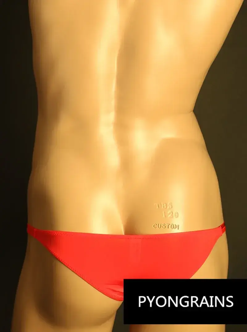 Mænd Justerbar Metal O-ring Dobbelt tynd rem Bikinitrusser Lavhøjde Silkeagtig Is Silke 3D U konveks pose Sexet mænds undertøj — image 15