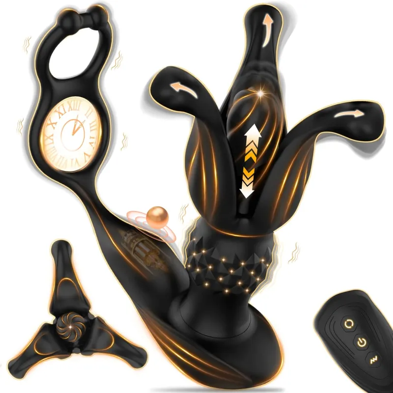 ชาย Anal Prostate Massager Vibrator รีโมทคอนโทรล Thrusting Dildo Vibrating Butt ปลั๊กแหวน Cock เพศของเล่นสำหรับผู้ชายผู้หญิง