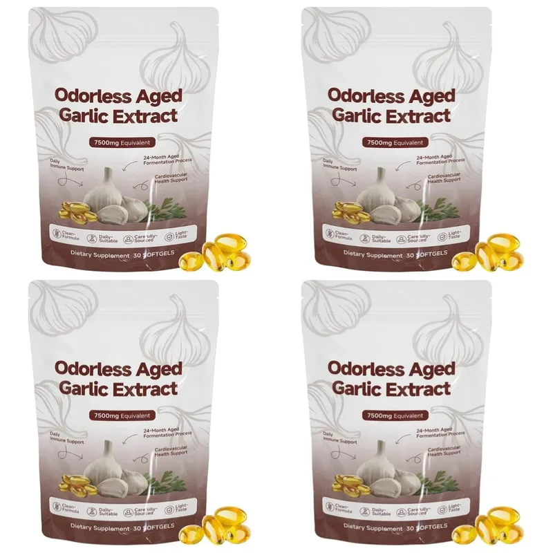 Odorless Aged Garlic Extract Softgels 7500mg Equivalent 24-Month Fermented For Immune Cardio Metabolic Support Adult 30 Count — image 8