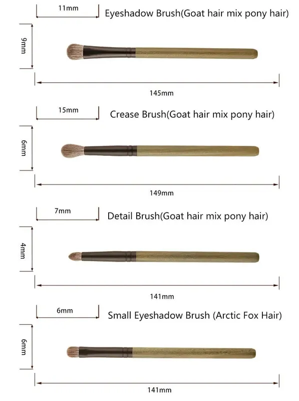 7pcs/set Fox hair Makeup brushes Set Powder Blusher Stippling Eyeshadow Detail Shadow Make up brushes Green Ebony Handle — image 6