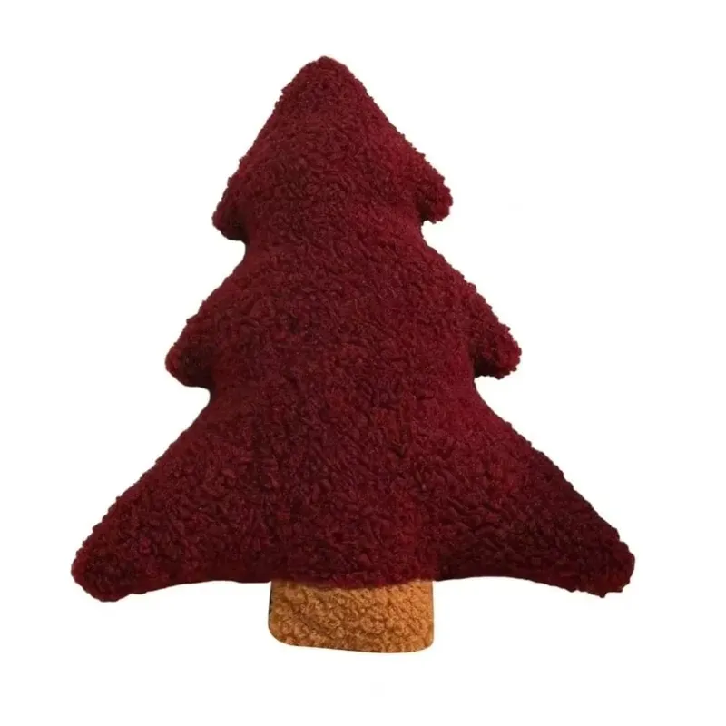 Niedliches 40 cm großes Weihnachtsbaumkissen, weich gefülltes Plüschkissen, festliches Dekokissen, Heimdekoration