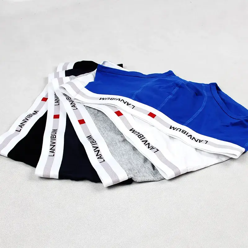 Men's Underwear Youth U Raised Low Waist Cotton Quadrangle Pants Solid Color Large Men's Shorts — image 10