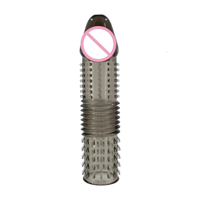 Riutilizzabile Estensore Del Pene Allargamento Preservativo Manicotto Del Pene Estensione Eiaculazione di Ritardo Giocattoli Del Sesso Anale Per Gli Uomini Senza Vibratore per Le Donne