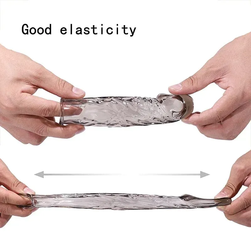 Penis Sleeve Reusable Condom Penis Extender Reusable Silicon Condoms For Men Penis Ring Cock Cover Sex Toys For Men Products — image 3