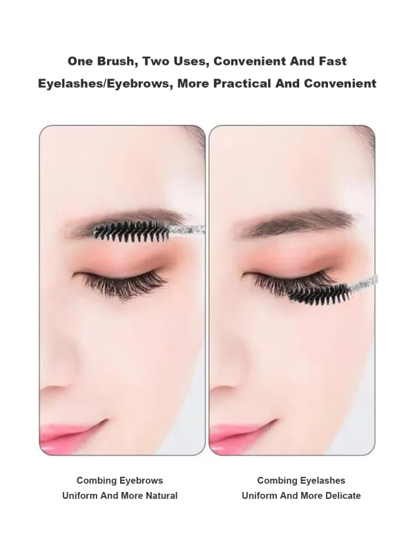 [70 pinceaux noirs pour les yeux et 20 Tubes en plastique] sourcils jetables en tige de cristal, brosse douce extrêmement fine, Portable et Flexible