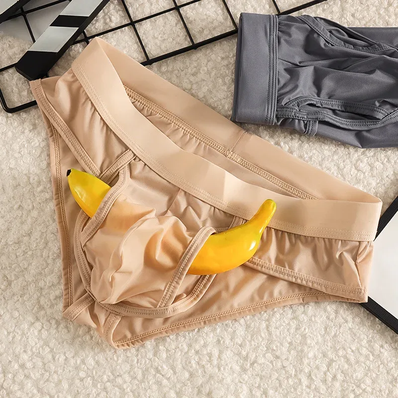 Open Front Fly Pouch Underwaer Men Scrotal Support Sports Briefs Ice Silk Breathable Underpant Bullet Separate Healthy Panties — image 6