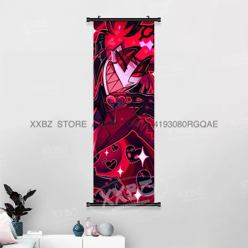 Simple Black Comedy Hazbin Hotel Home Decoration Hanging Painting Cartoon Wall Artwork Scrolls Picture Room Canvas Print Posters — image 19