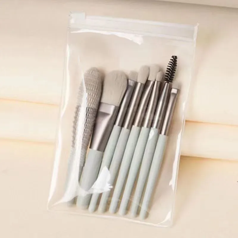 Sada 8 ks mini makaronových štětců na make-up Přenosné kosmetické nástroje pro začátečníky pro tvářenku na oční stíny Kompletní sada kosmetických štětců — image 12