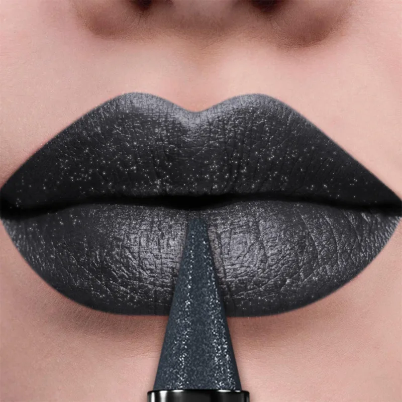 1PC batang pembayang mata logam hitam berkilauan pembayang mata bergemerlapan kalis air Solek Korea untuk kecantikan gincu kosmetik mata atau bibir — image 5