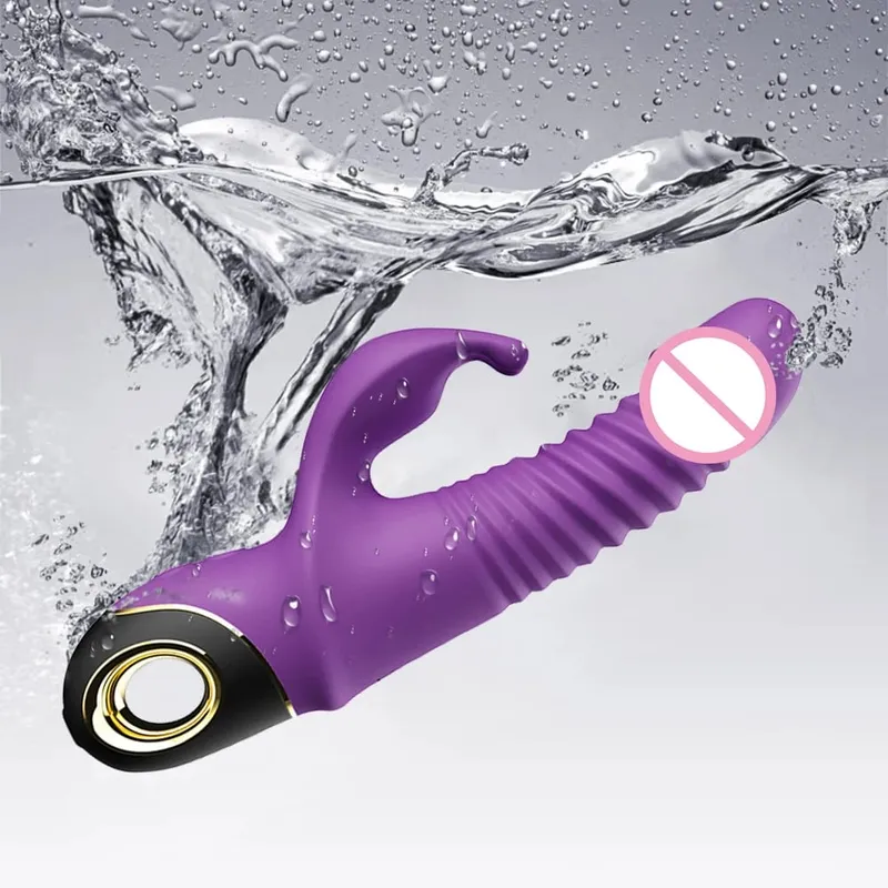 2022 kaninchen Schub Vibrator Automatische Teleskop G-Punkt Klitoris Stimulator Weibliche Masturbation Sex Spielzeug Für Frauen Erwachsene — image 6