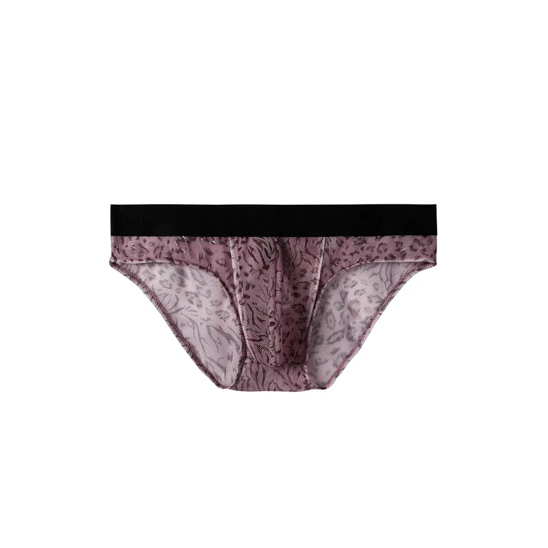 Separate Dual-Pouch-Slips für Herren, Sommer-Eisseide, durchsichtige Höschen, atmungsaktives Mesh, Leopardenmuster, für Reisen, schnell trocknende Unterwäsche — image 17