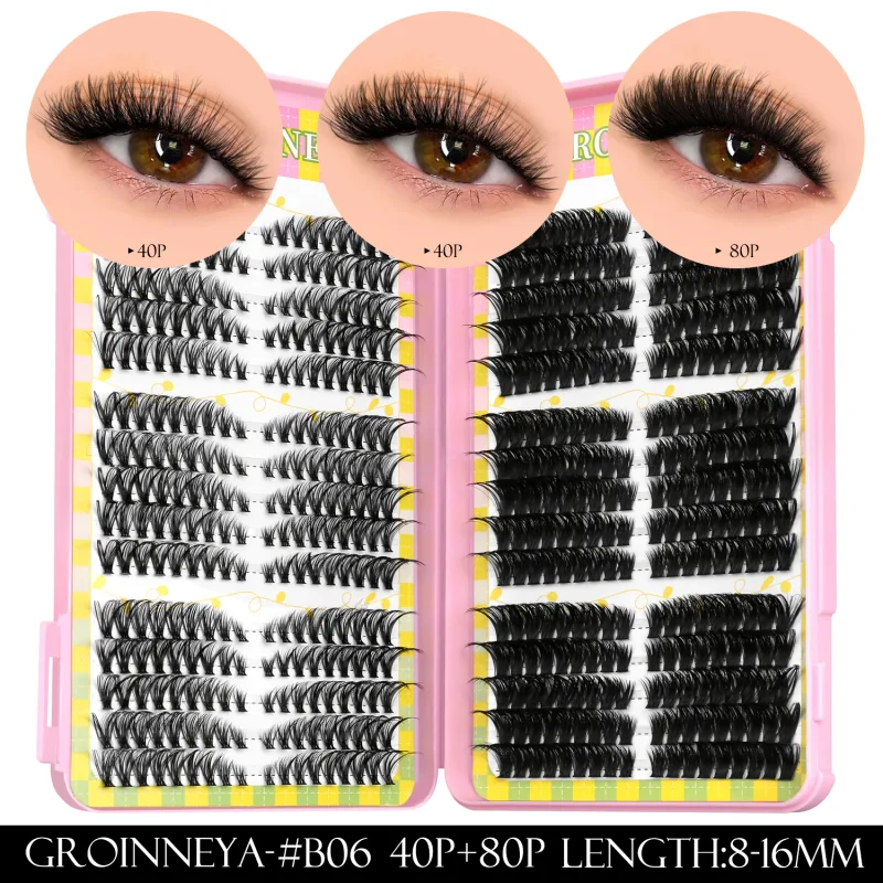 Cluster di ciglia 540 pz 60D + 100D Estensioni delle ciglia 2 stili Misti Lash Book Fluffy Cat Eye Ciglia Ciglia finte Trucco — image 12