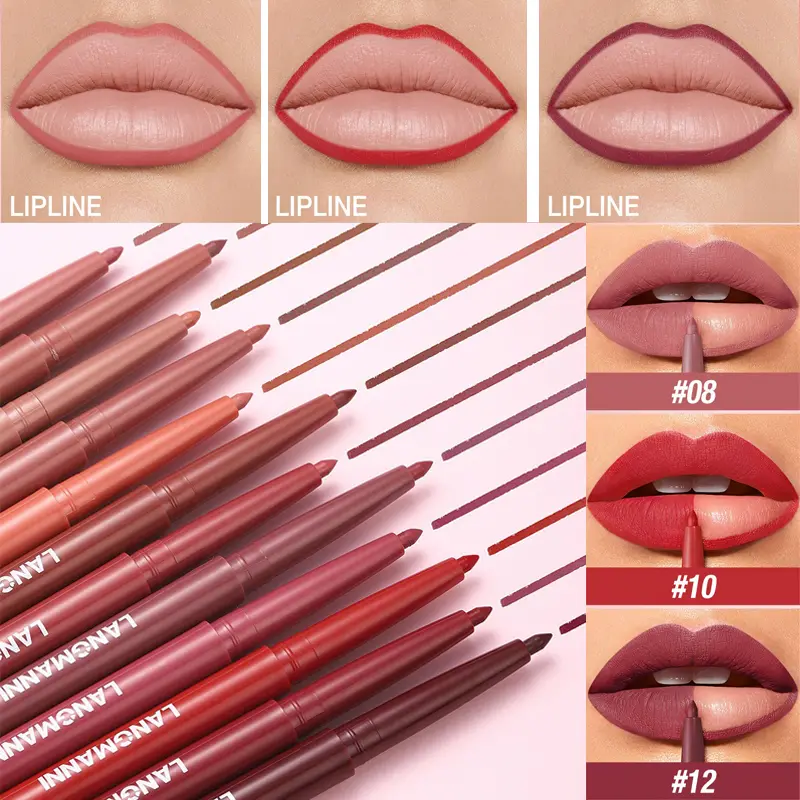 12-color Matte Lip Liner Waterproof Plumping Stain Lipstick Natural Nude Pink Lip Liner Professional Outline Lips Contour Makeup — image 1