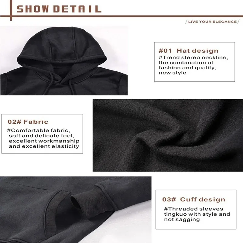 nieuwe heren effen grijze hoodies herfst trui met lange mouwen tops casual zak hoodies unisex buitenste losse sportkleding — image 6
