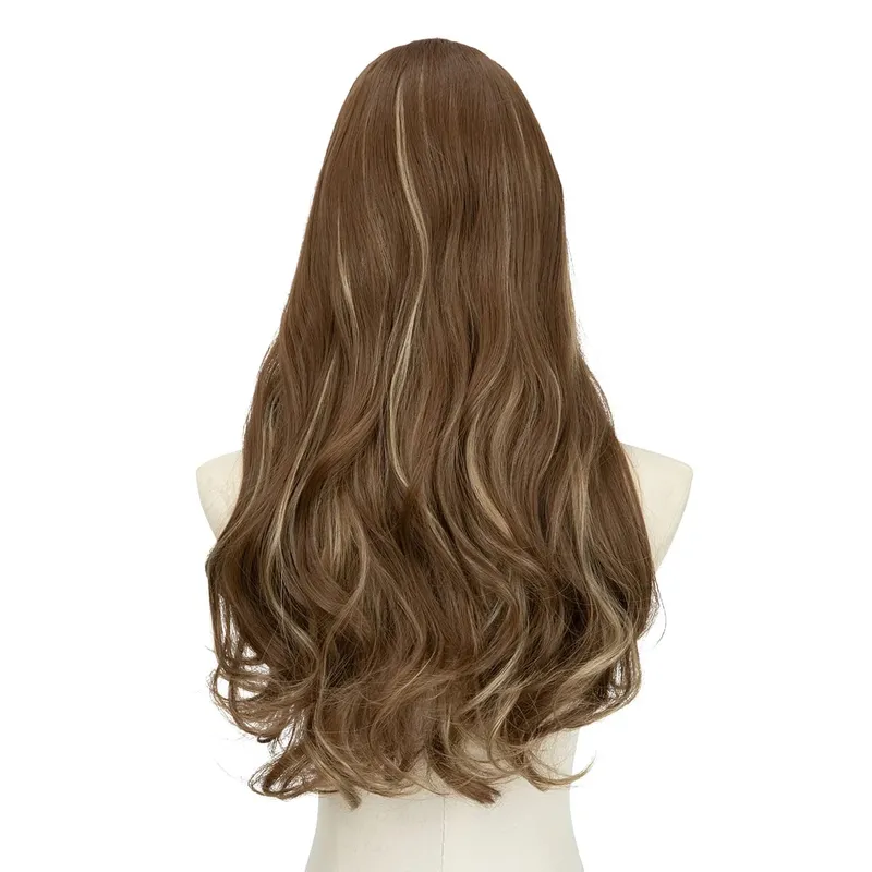 Premium Synthetic U-Part Clip In Hair Extension Long Thick Curly Natural Blonde False Heat Resistant Hair Hairpieces For Women — image 22