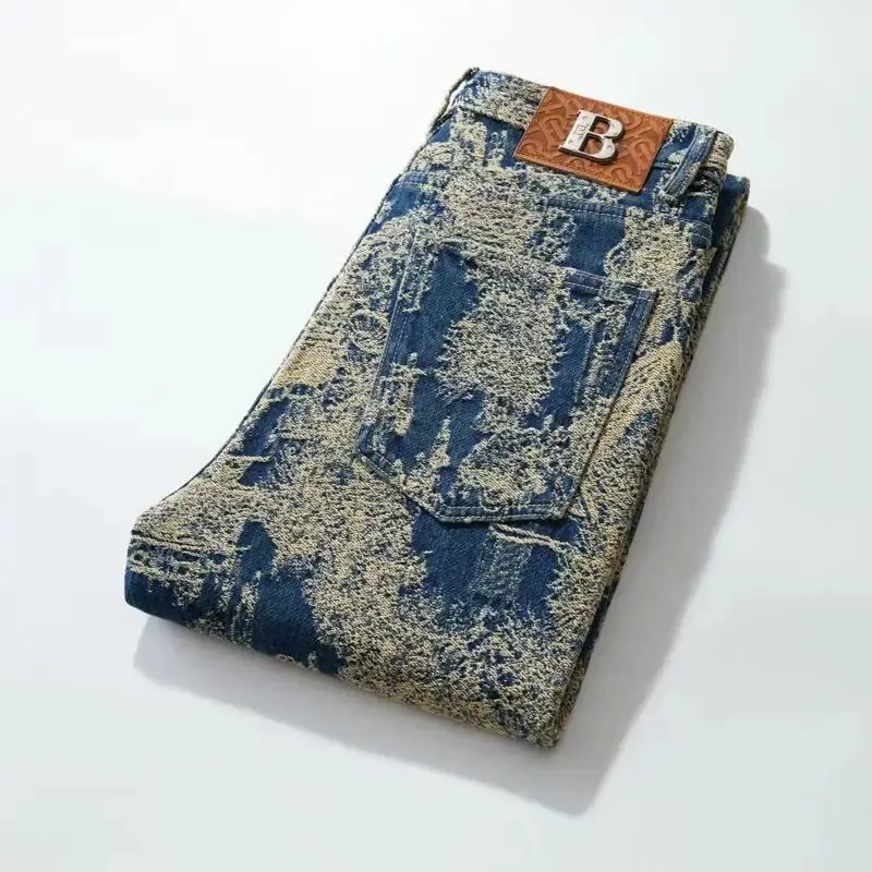 Jeans retrò americani di alta qualità da uomo 2026 autunno nuovi pantaloni dritti da cowboy lavati microelastici popolari resistenti all'usura — image 2