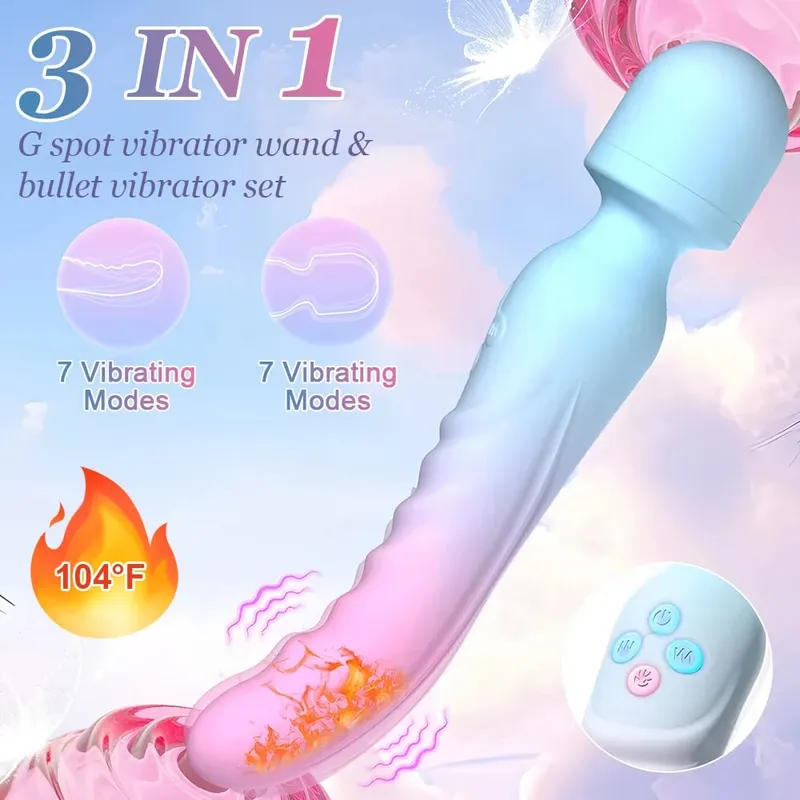 3 DALAM 1Mod Dildo Vibrator Mesin AV Magic love Wand Kelentit G Spot Stimulator Faraj Wanita Tukang Urut Wanita Dewasa Mainan Seks 18 — image 2