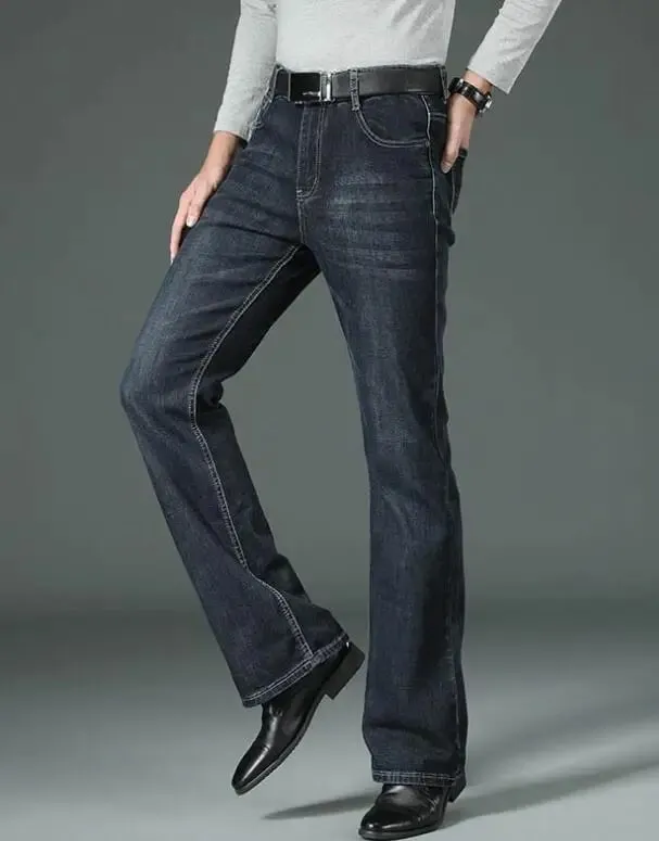 Men's Flared กางเกงยีนส์หลวมผู้ชายขาใหญ่กางเกงยีนส์ผู้ชายกางเกง Boot Cut Designer กางเกงยีนส์คลาสสิกหลายรูปแบบขนาด 28-40 — image 9