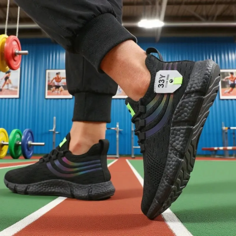 Tênis de malha masculino leve confortável macio respirável tênis de corrida atlético tenis multi colorido sapatos de caminhada — image 4