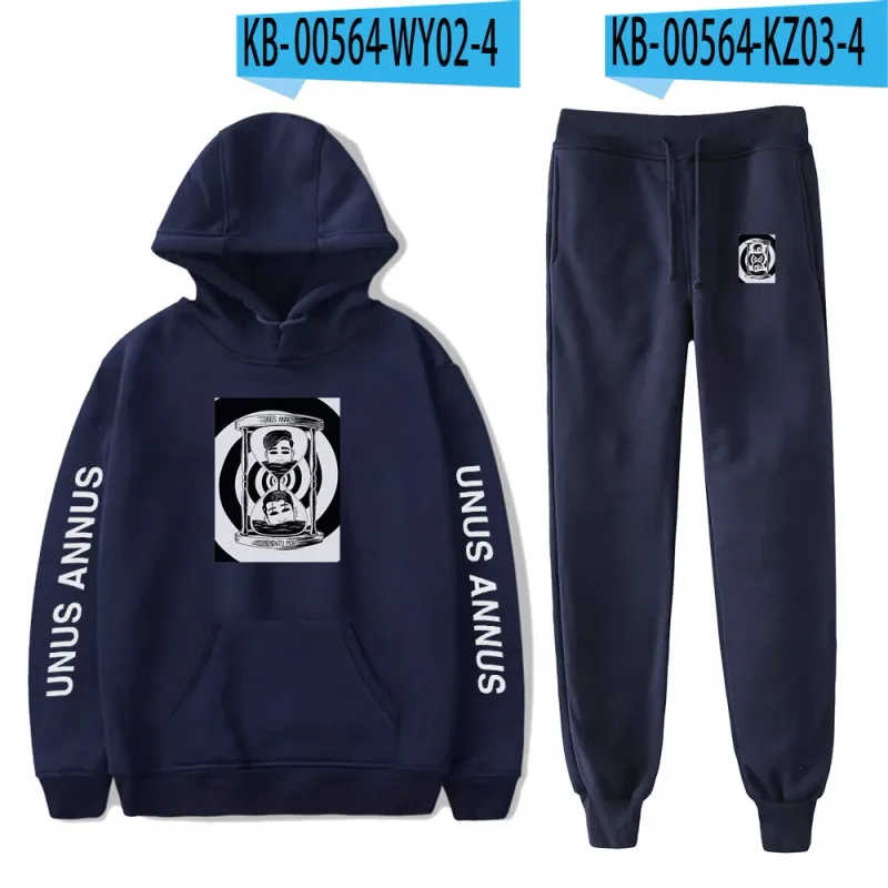 Popular Comfortable Unus Annus Print Sweatshirt Sweatpants Suit Hoodies+ Trousers Suit Boys/Girls 2 Piece Set Clothes — image 22
