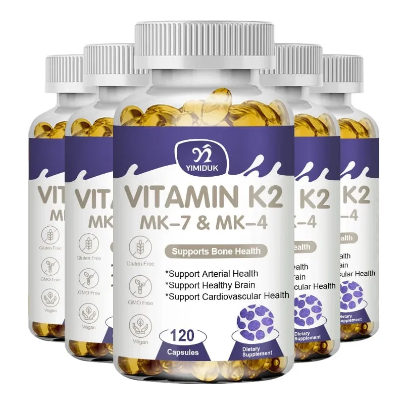 Vitamina K2 (MK7 e MK4) con supplemento D3: supporta ossa forti e cervello sano e salute cardiovascolare