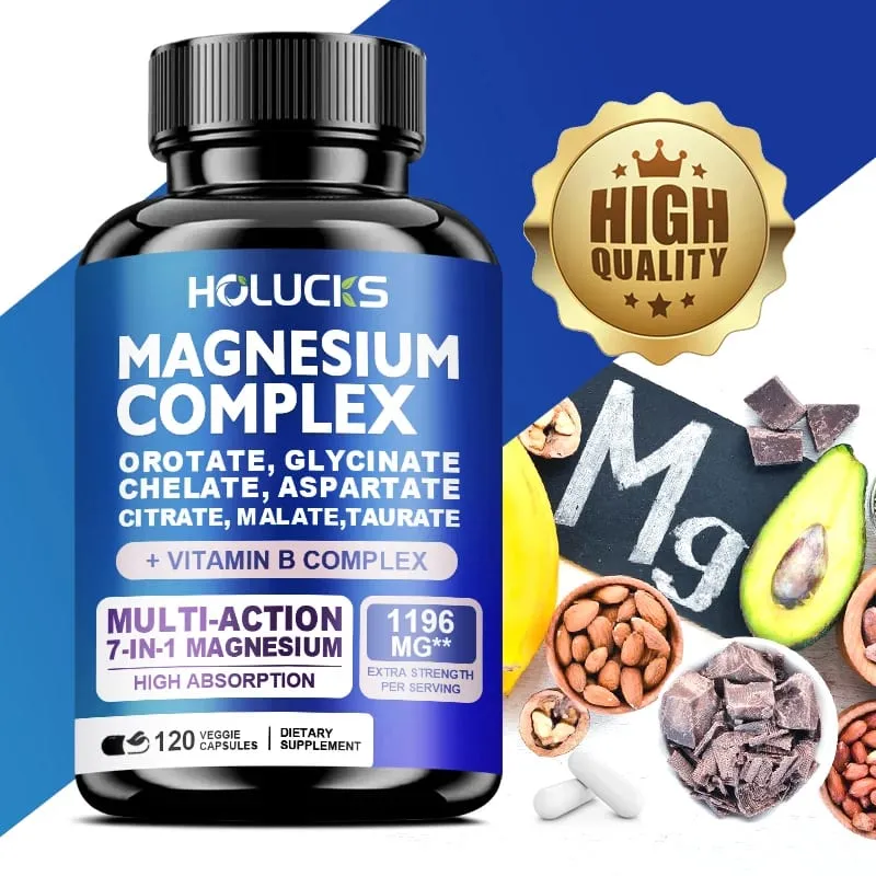 Suppléments complexes de magnésium - Mémoire osseuse et favorise la santé du cerveau Soutien au sommeil Relaxation musculaire Soulagement du stress et de l'anxiété — image 1