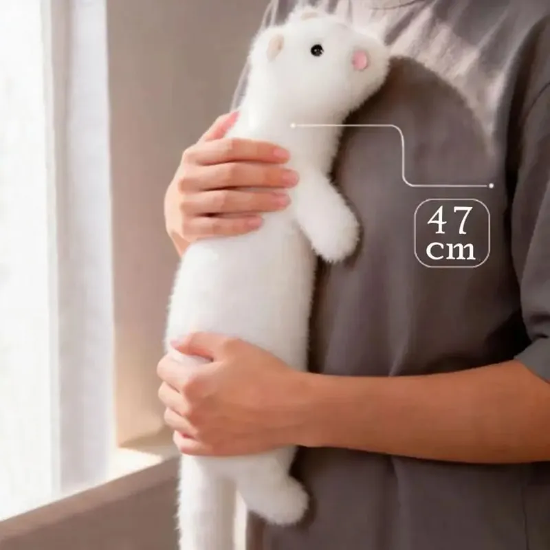 Oreiller en peluche de furet en peluche douce, Expression mignonne, coutures denses, Long coussin de furet, Texture moelleuse, jouet de furet en peluche, corps Long — image 2