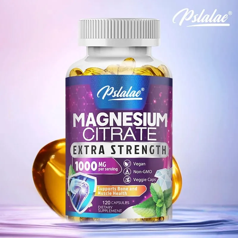 Magnesiumcitratkapsler 1000 mg - Maksimal absorption for muskelnerveknogler og hjertesundhed Glutenfri ikke-GMO — image 2