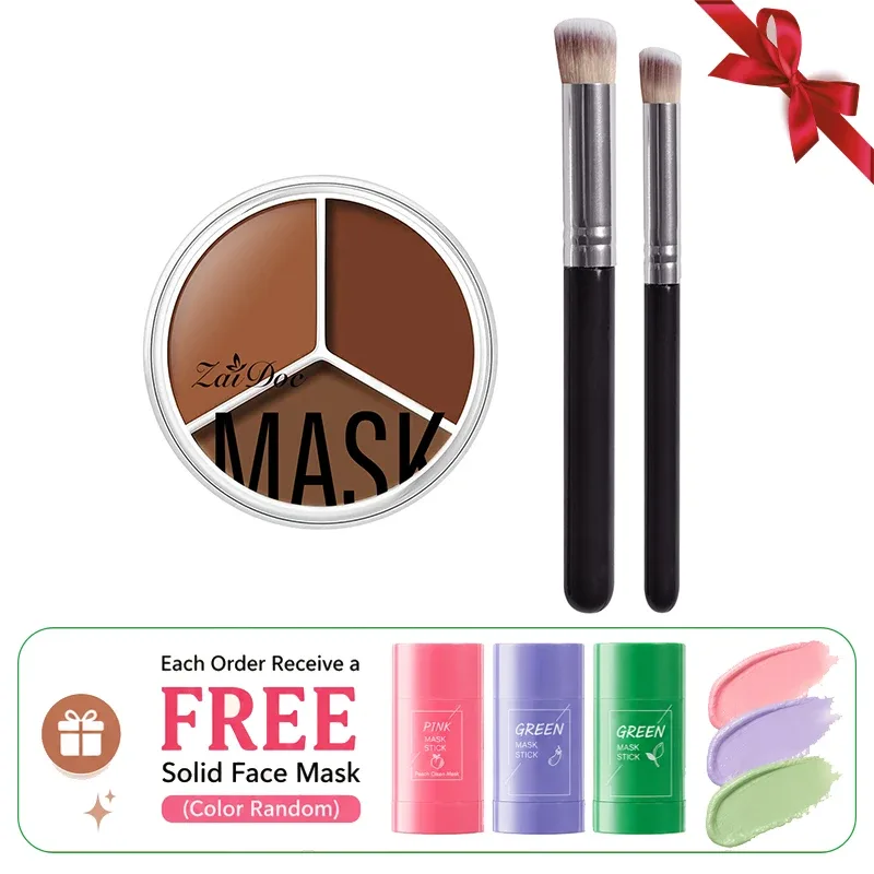 ZaiDoc 3 สีคอนซีลเลอร์ Palette Full Coverage Long Lasting Cream Corrector สำหรับสิว Dark Circles Eye กระเป๋าธรรมชาติแต่งหน้า 15g แต่ละ — image 11