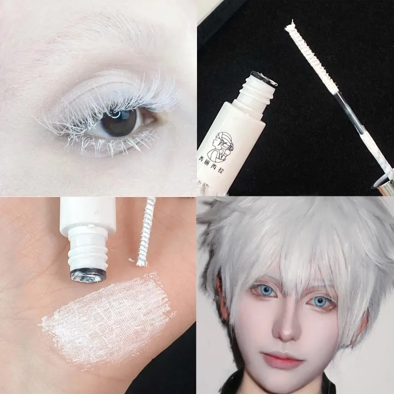 Rímel 3d de alongamento branco, à prova d'água, multifuncional, tintura de sobrancelha branca, creme, cosplay, palco, festa, ferramentas de maquiagem para os olhos — image 2