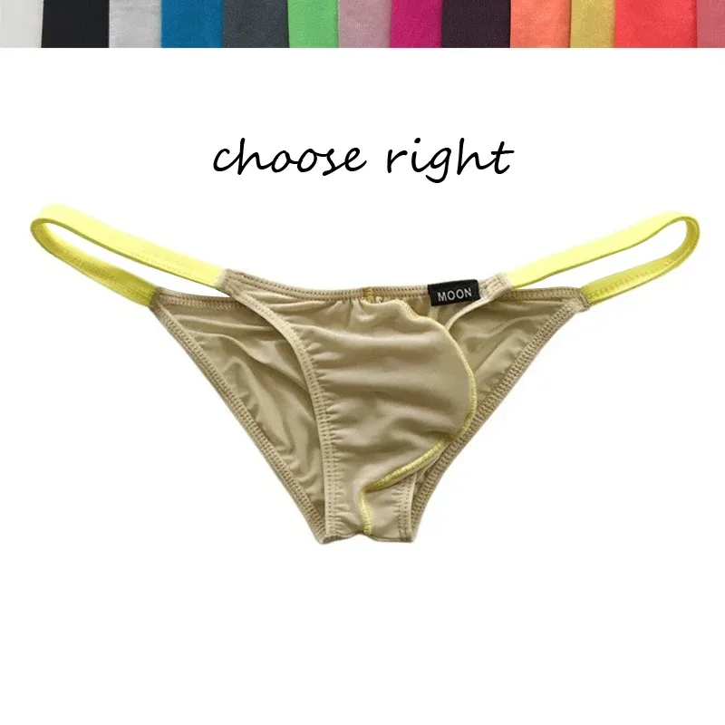 Herren-Slips mit niedriger Taille, Farbkontrast, Eisseide, hervorstehende, durchscheinende, stereoskopische Tasche, sexy Unterwäsche — image 10