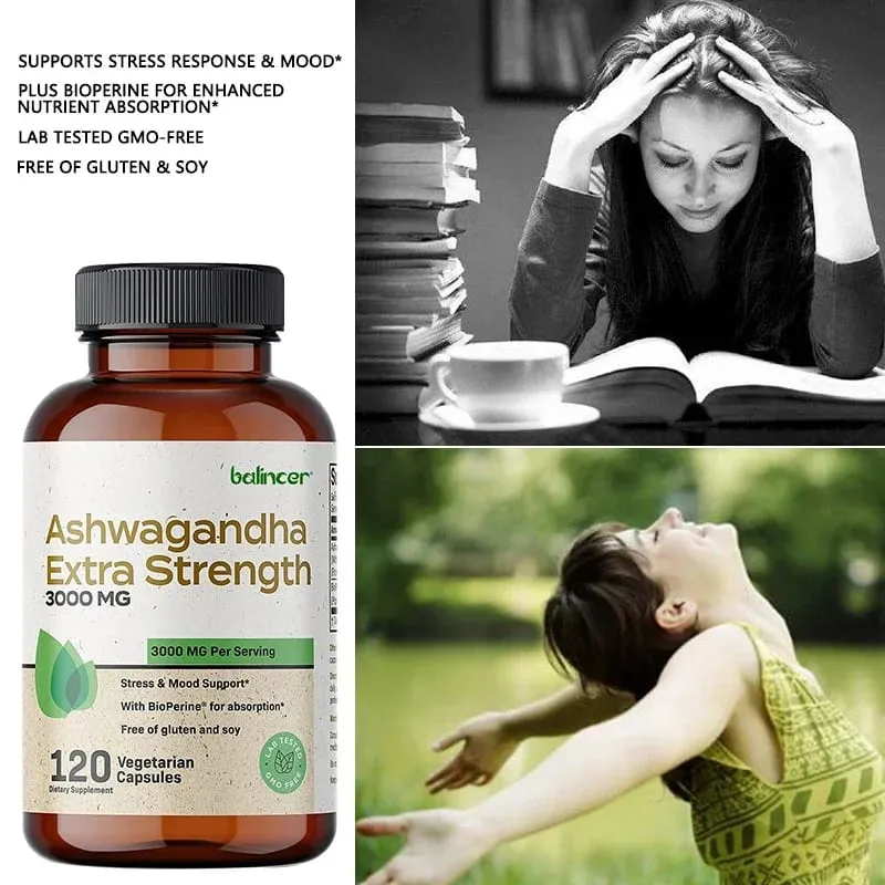 Balincer Ashwagandha Capsules | Ashwagandha Extract Supplement | Boost Energy Relieve Stress Support Mood & Focus — image 2
