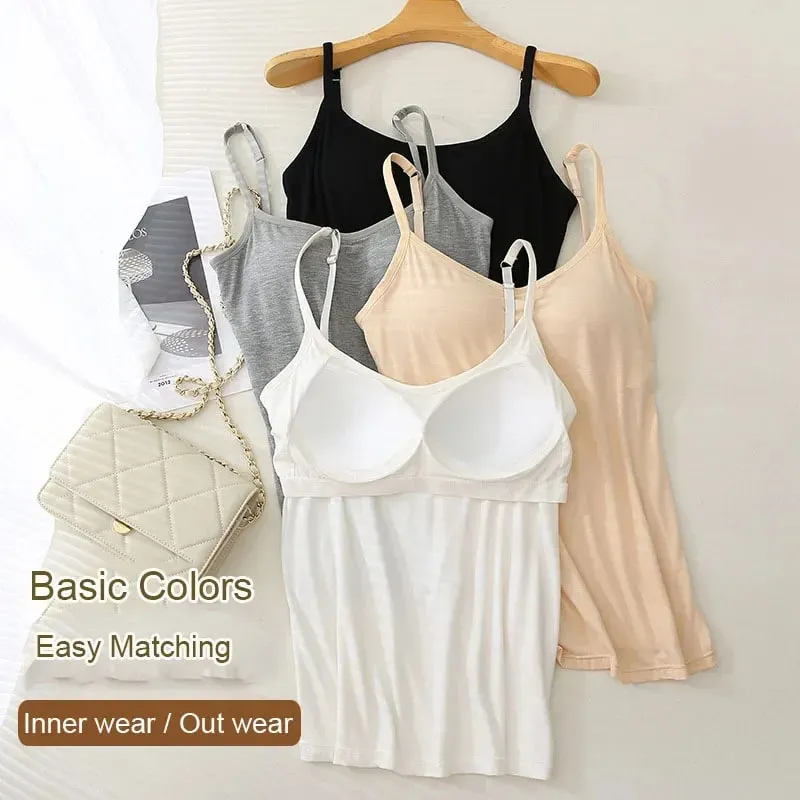 M-3XL für 35–85 kg, Modal, Übergröße, Camisole-Tanktop mit festem Körbchen, gepolsterte Damen-Brustunterwäsche, verschleißfrei