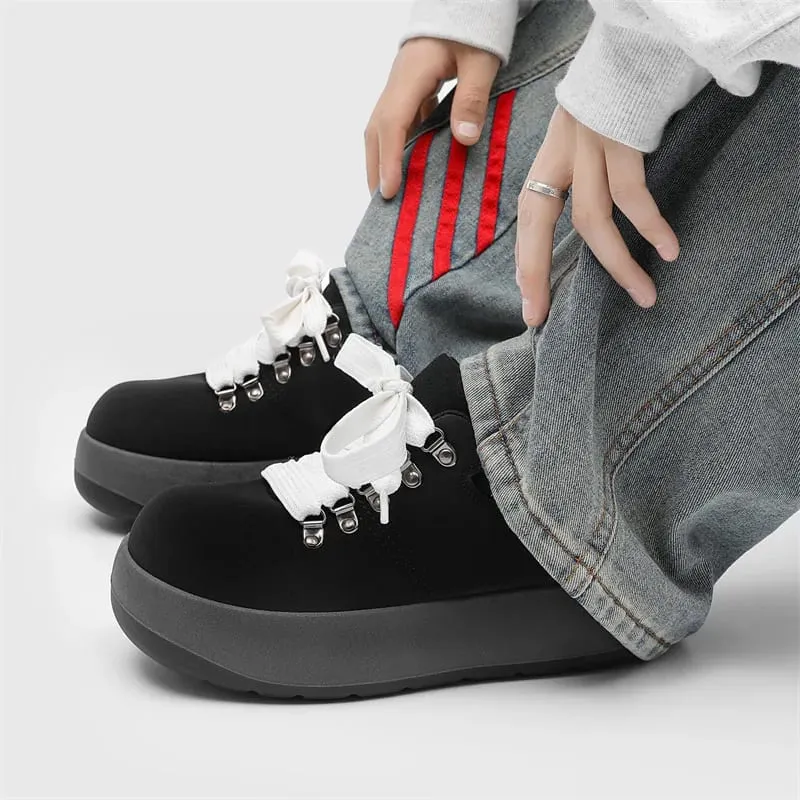 Kasut Skate Chunky Lelaki Berkualiti Tinggi Kaki Bersaiz Besar Kasut Kasual Kasut Platform Selesa Kasut untuk Pelajar — image 4