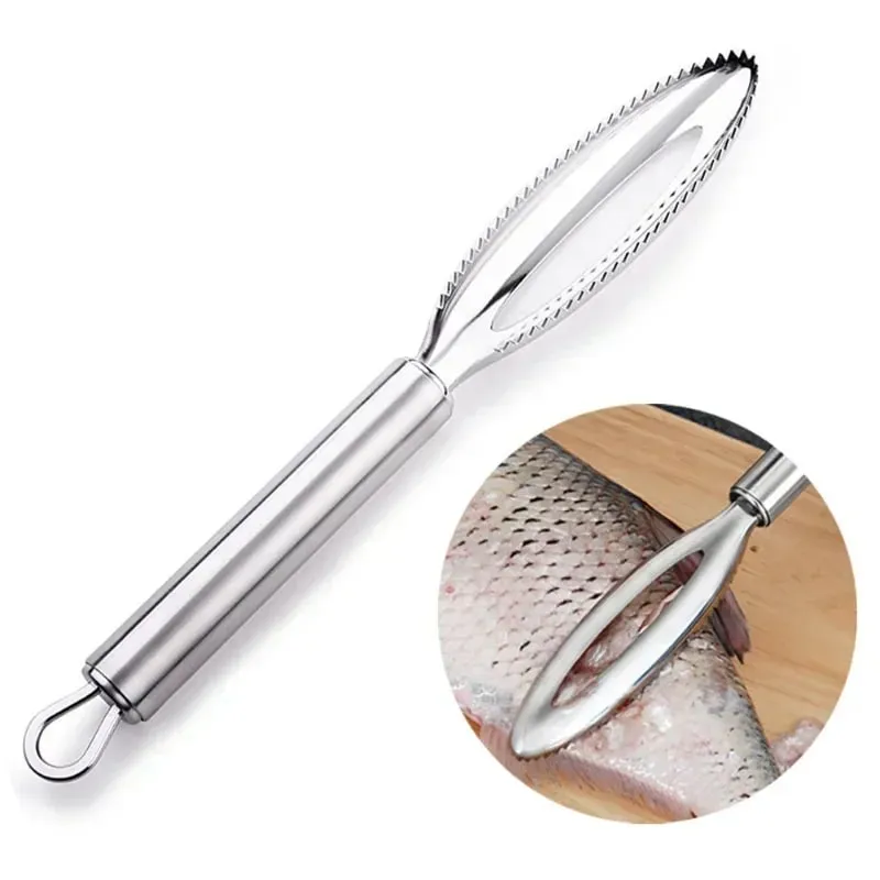 สแตนเลสเกล็ดปลาขูด Graters Fast Cleaner ลบผิวแปรงทำความสะอาด Scraper Peeler กระดูก Scaler แหนบแหนบเครื่องมือ